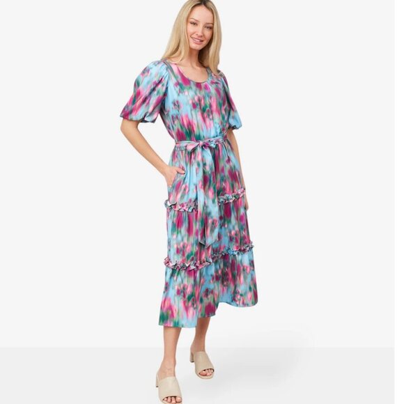 Badgley Mischka Dresses & Skirts - New‎ Badgley Mischka Mark & James Spring Colorful Tiered Midi Dress